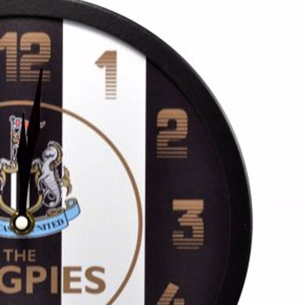 Newcastle United FC Magpies Round Analog Quartz Wall Clock in Black – 2