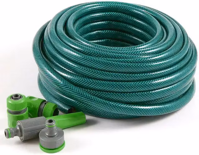 UMKY 30m Flexible Garden Hose Set with Connectors, Green