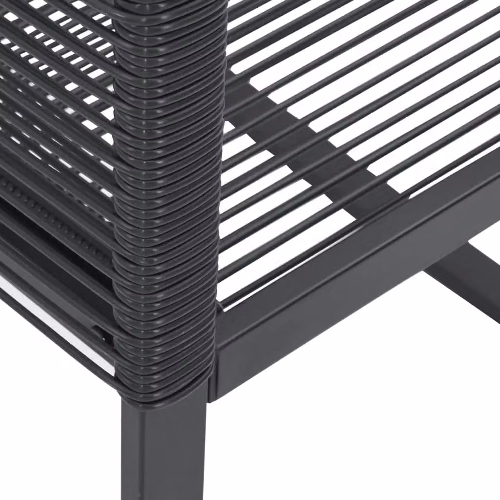 Berkfield Home Set of 4 Black Poly Rattan Garden Chairs with Armrests – 7
