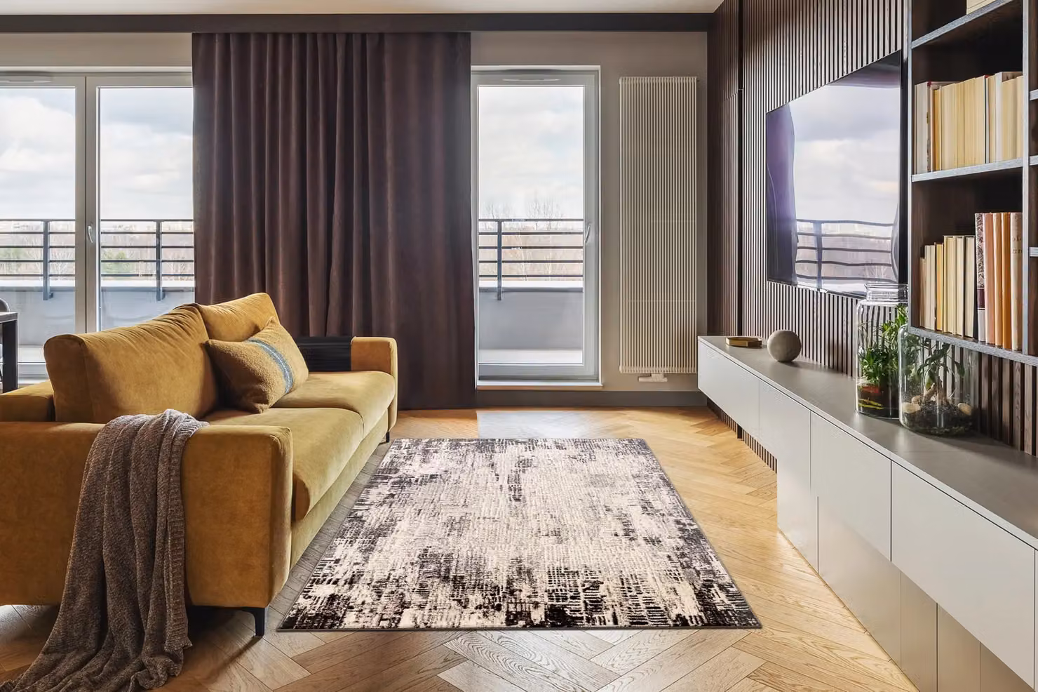 RugsX Angel Abstract Modern Wool Rug in Beige, W/D: 120 x 170 cm – 3