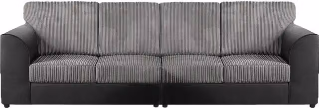 Luxor Living Luxor 4 Seater Jumbo Cord Fabric Sofa in Grey