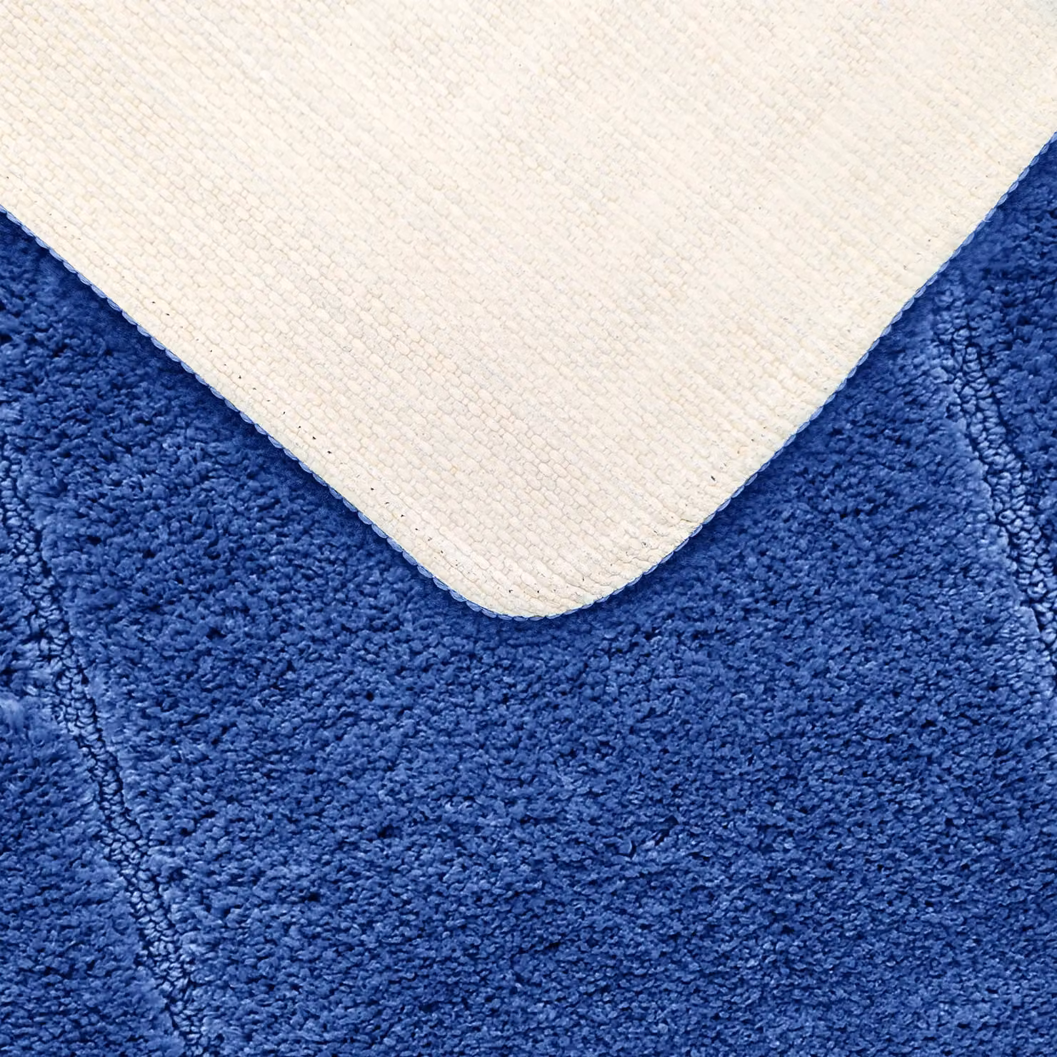 Velosso Mayfair Microfibre Cashmere Feel Non-Slip Bathmat in Blue – 3