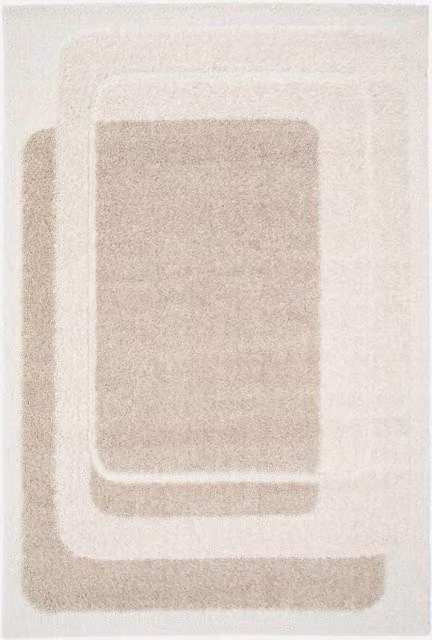 sweeek Indoor Rug with Beige and Cream Abstract Graphic Pattern, W: 160 cm, L: 230 cm