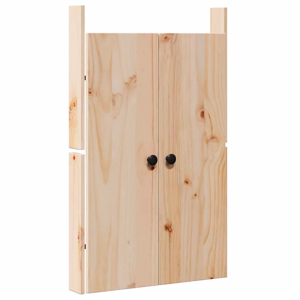 Berkfield Home Outdoor Kitchen Doors in Natural Solid Wood, W/D/H: 50 x 9 x 82 cm – 2