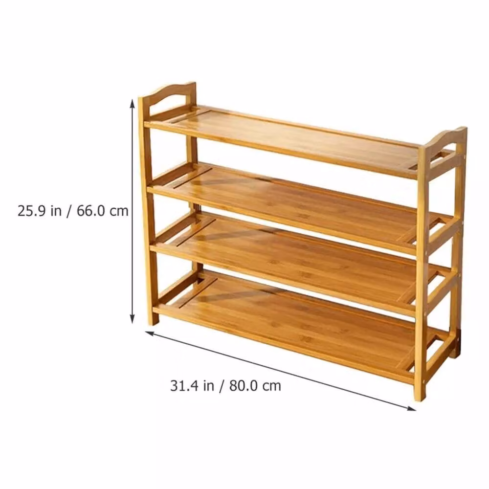 Spetlek Brown Bamboo Freestanding Shoe Rack – 2