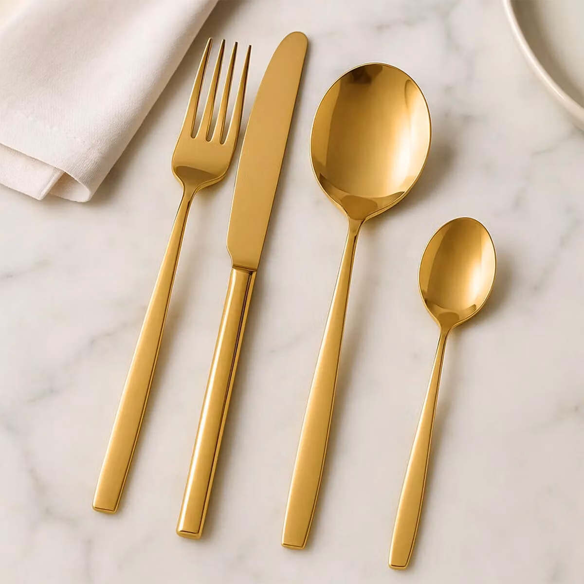 Orsina 16 Piece Polished Gold Stainless Steel Cutlery Set – 2