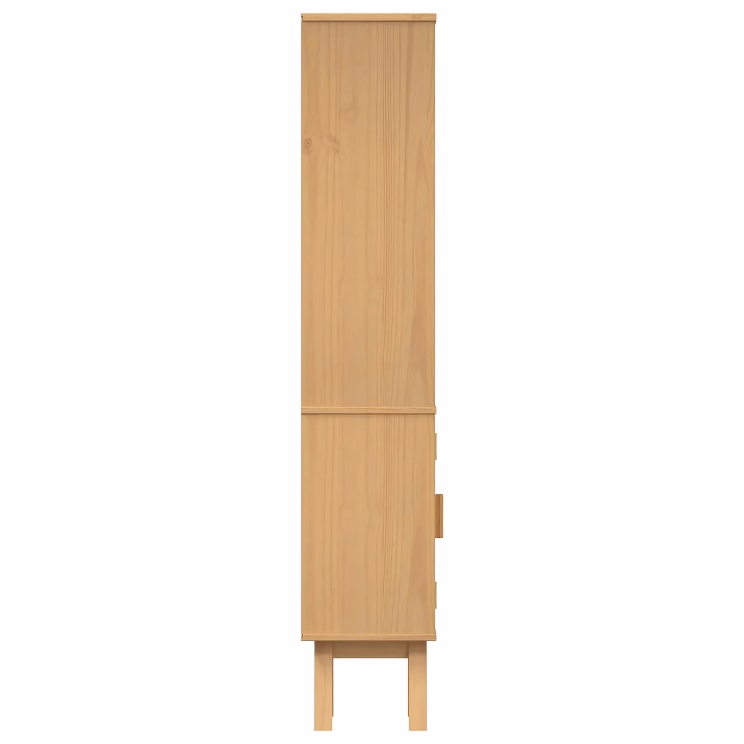 Berkfield Home Brown and Beige Solid Pine Wood Bathroom Cabinet with Hinged Doors and Open Shelf, W/D/H: 35 x 30 x 159 cm – 2
