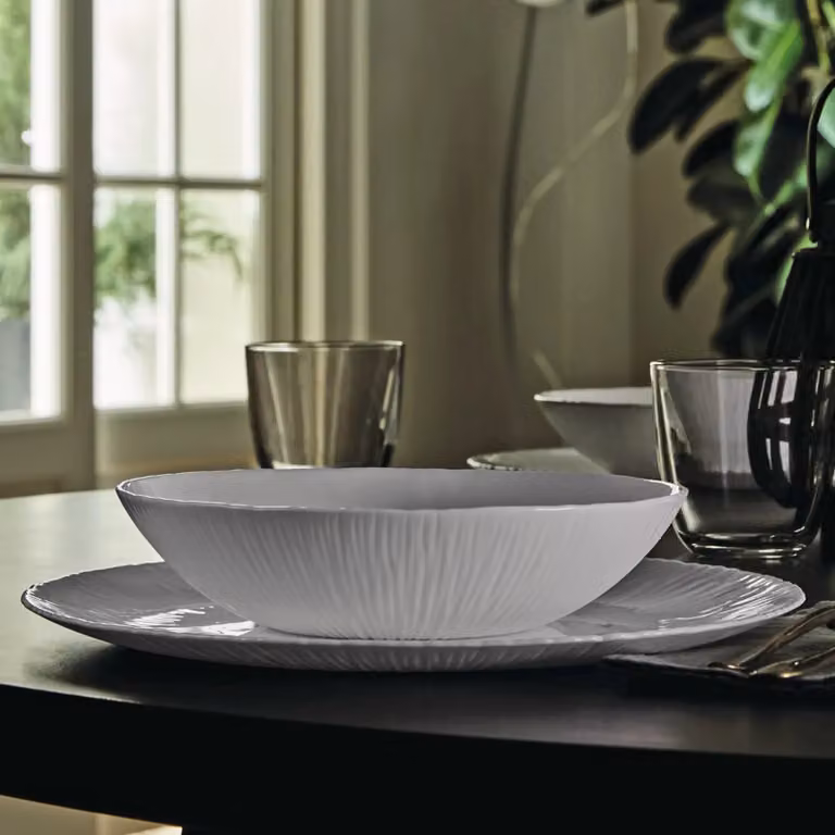 Bormioli Rocco Coconut 18-Piece Opal Glass Dinner Service Set in White