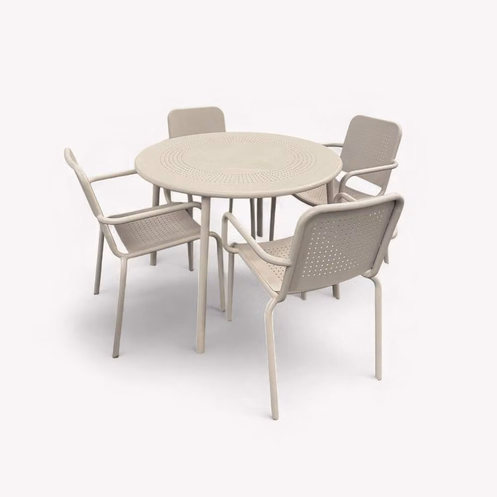 Royalcraft Porto 4 Seater Dining Set in Cashmere Beige with Galvanised Steel – 2