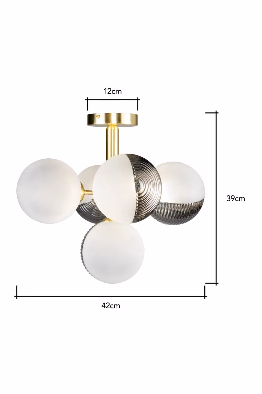 BHS Lighting Emile Gold Flush Ceiling Light – 2