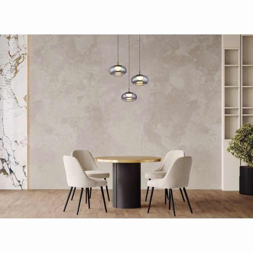 Netlighting Quintara Cluster Pendant Light in Matt Black with Grey Smoke Glass Shades, 3x LED 3000K Warm White – 2