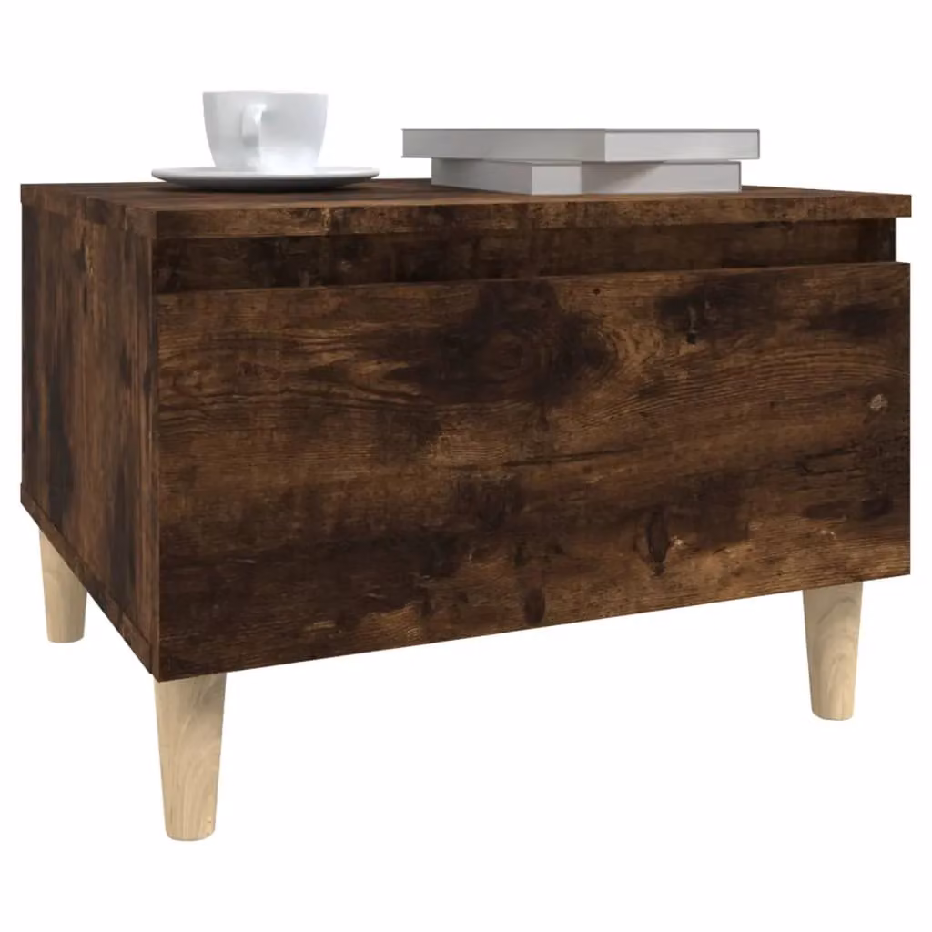 Berkfield Home Set of 2 Scandinavian Style Side Tables in Brown Oak, W/D/H: 50 x 46 x 35 cm – 3