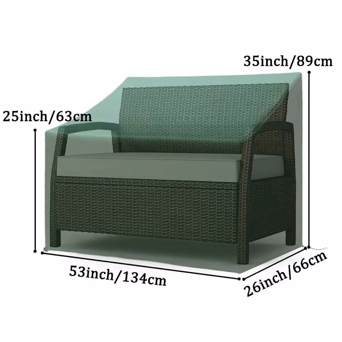 Xample Heavy Duty 3 Seater Garden Bench Seat Cover, Waterproof and Weatherproof, Green – 3
