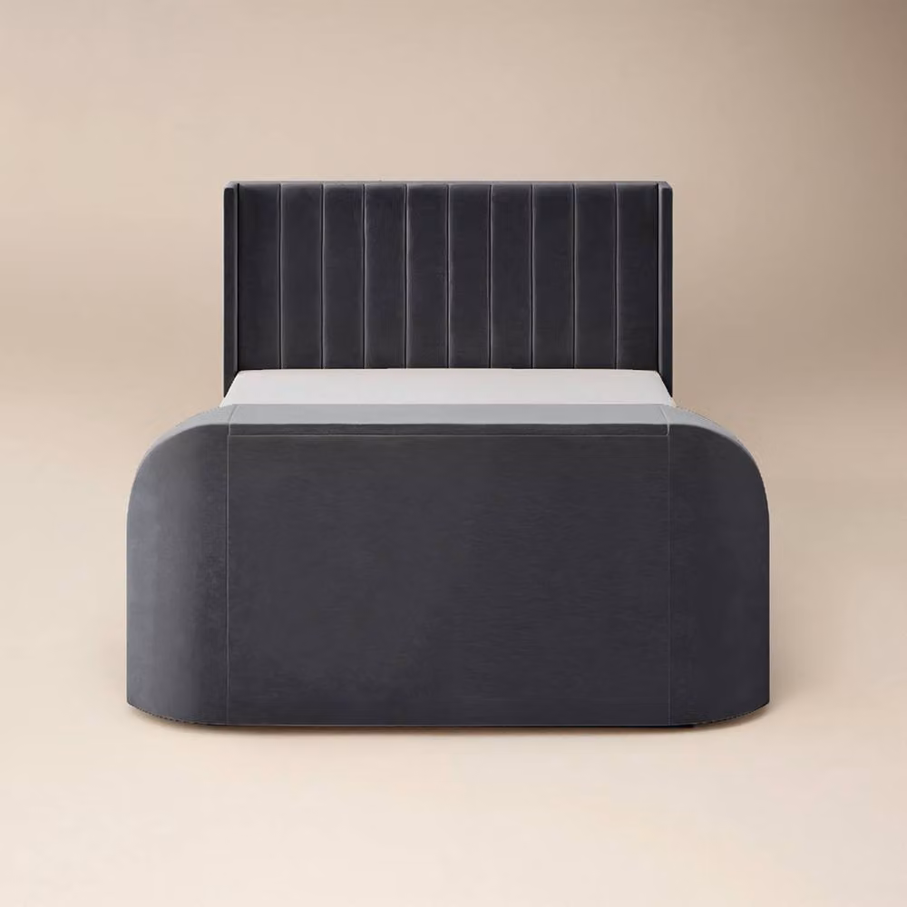 Flair Fallon TV Side Lift Ottoman Bed in Charcoal Grey Velvet, W/D/H: 200 x 160 x 118.5 cm (Super King) – 3