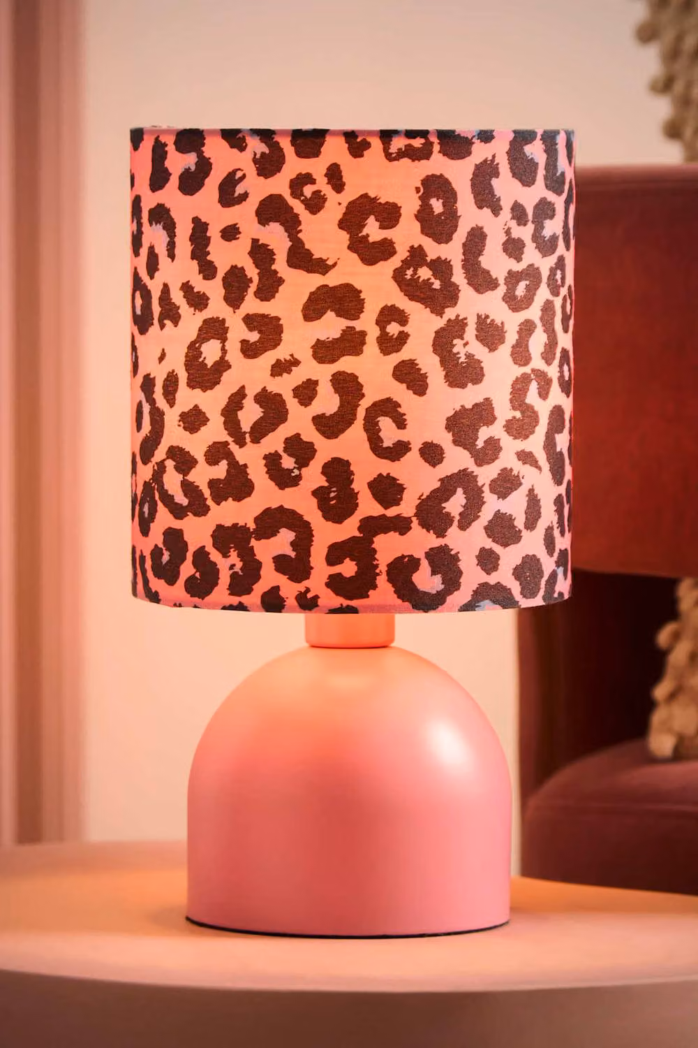 ValueLights Mileys Pink Leopard Print Table Lamp with Bulb – 2