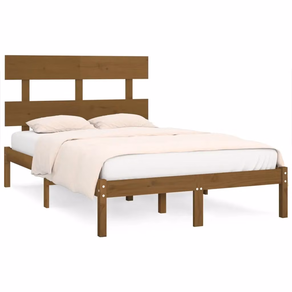 Berkfield Home Rustic Solid Wood Pine Bed Frame, Brown, 200 x 200 cm – 2