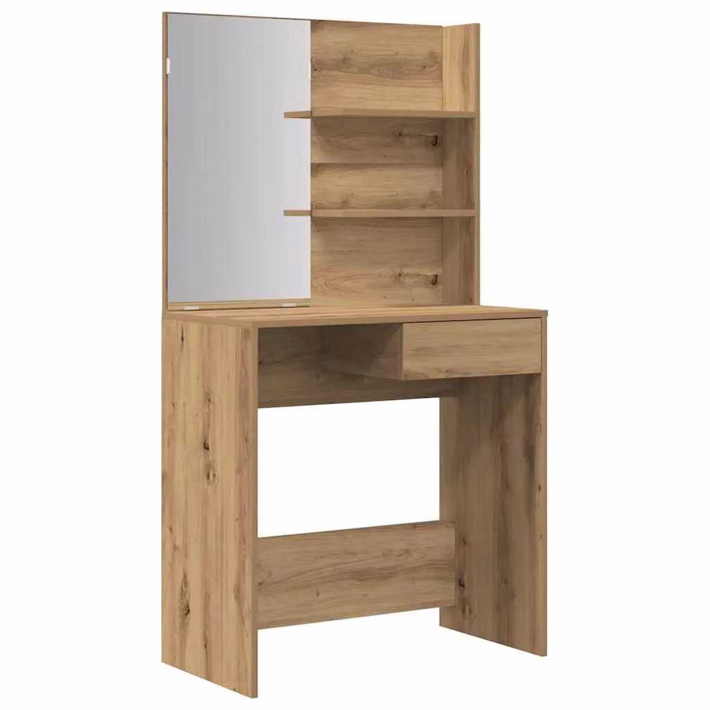 Berkfield Home Artisan Oak Dressing Table Set in Brown – 3
