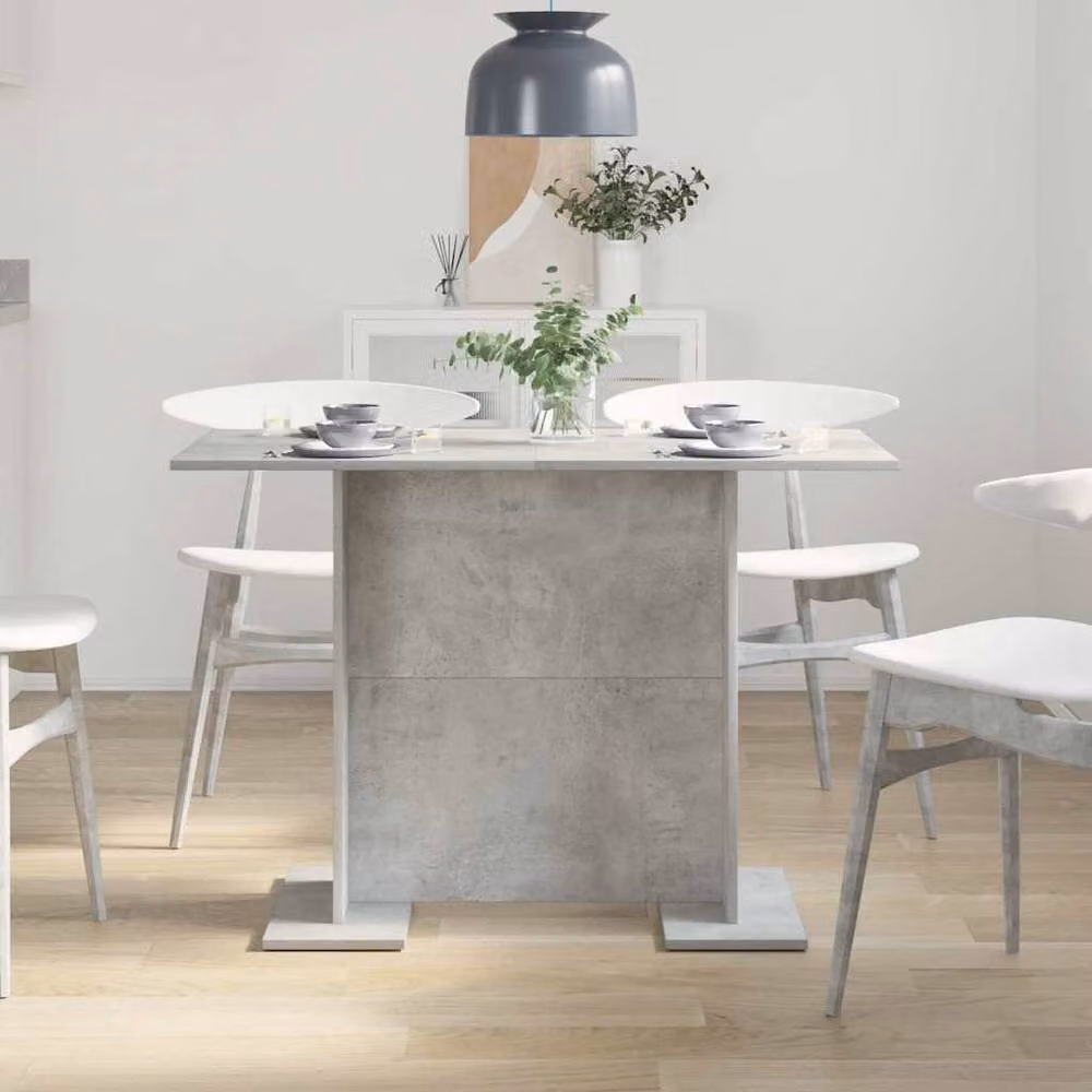 Berkfield Home Elegant Modern Rectangular Dining Table in Concrete Grey, W/D/H: 110 x 60 x 75 cm – 2
