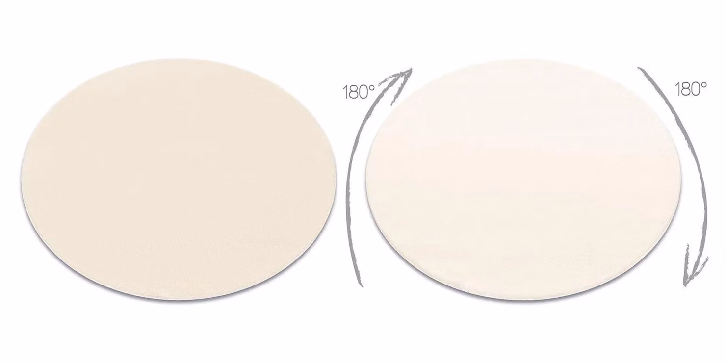 RugsX Lindo Round Yellow and White Polyester Rug, Diameter: 80 cm