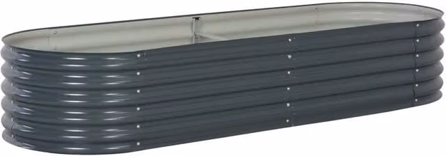 Berkfield Home Garden Galvanised Steel Raised Bed in Grey, W: 240 cm, D: 80 cm, H: 44 cm – 1