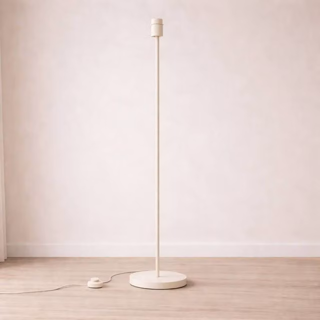 CGC Lighting Lena Modern Straight Floor Lamp in White and Beige