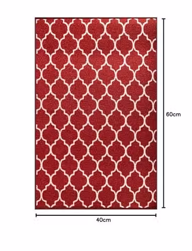 Desire Rugs Serdim Havana Non-Slip Trellis Design Washable Doormat, Red, W: 60 cm, D: 40 cm – 5