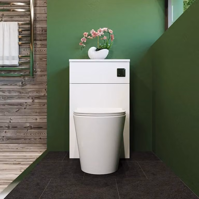 Balterley Contemporary Compact Gloss White WC Toilet Unit W: 50 cm, D: 50 cm, H: 50 cm