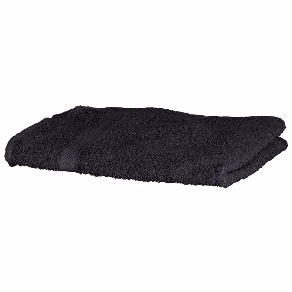 Towel City Luxury Black Cotton Terrycloth Bath Towel with Border and Hanging Loop – 2
