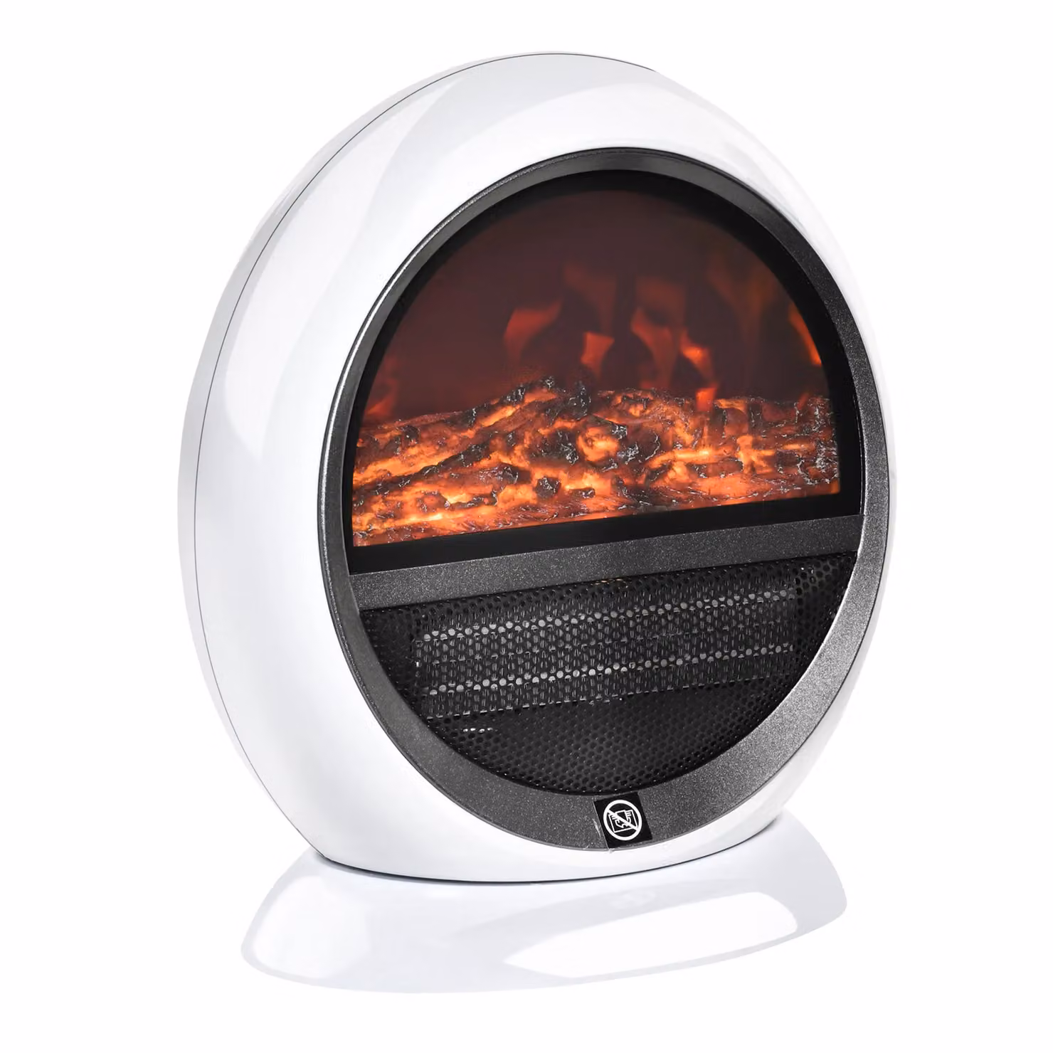 HOMCOM 1500W Freestanding Electric Fireplace Heater with Rotatable Flame Effect in White – 3