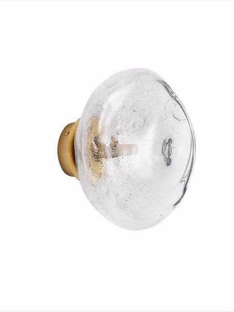 Netlighting King Wall Lamp in Gold/Brass with Transparent Blown Glass, G9 LED Compatible – 1