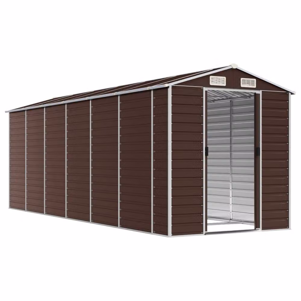 Berkfield Home Brown Galvanised Steel Garden Shed with Side Vent W/D/H: 191 x 555 x 198 cm – 3
