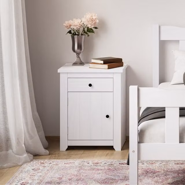 LPD Home Havana Washed White Pine Bedside Cabinet