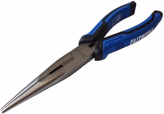 Faithfull Blue Long Nose Pliers, 200 mm
