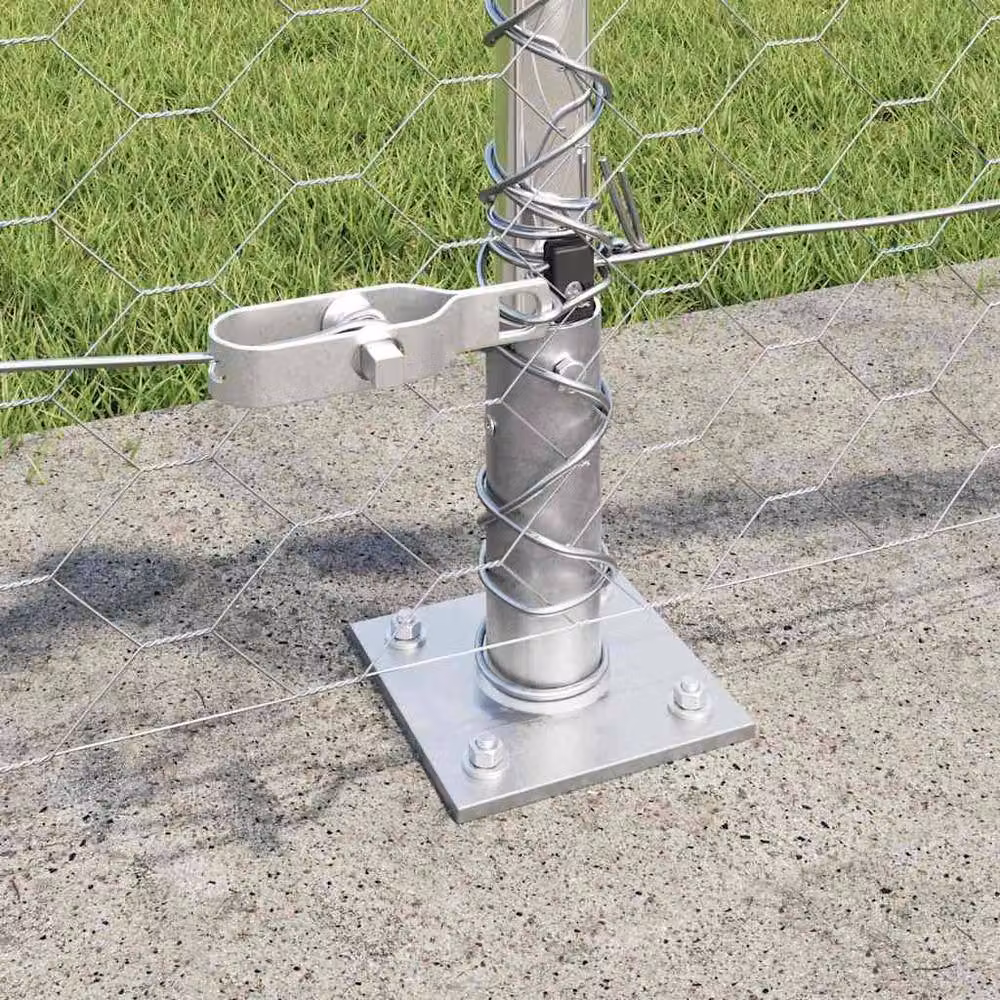Berkfield Home Hexagon Fence in Silver Galvanised Steel, H: 40 cm x W: 25 m – 2