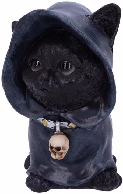 Nemesis Now Reaper Kitten Gothic Halloween Figurine in Black and Silver, Height: 15.5 cm