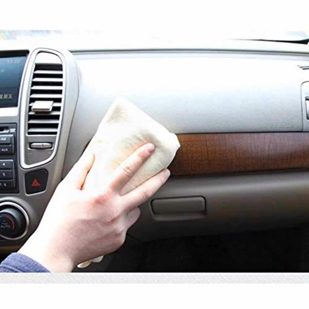 NESTLUNE Large Natural Chamois Leather Car Cleaning Cloth, Beige, W: 100 cm, H: 15 cm – 4