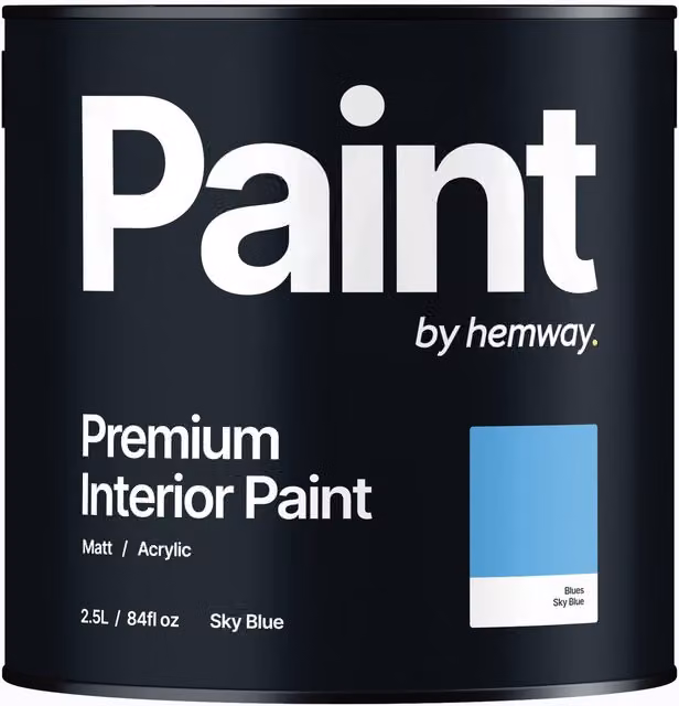 Hemway Matt Acrylic Dispersion Interior Paint, Blue, 2.5 l