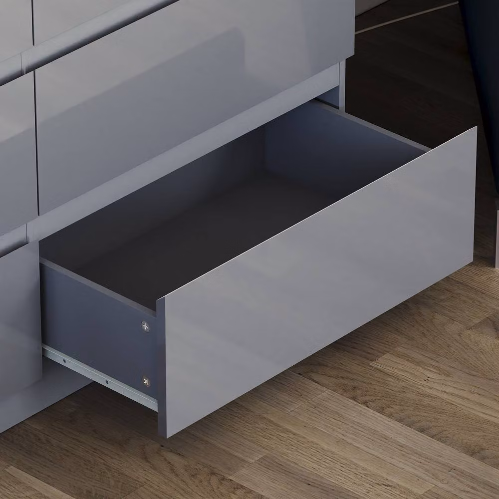 HD Designs Glinton Gloss 8 Drawer Chest of Drawers in Grey – 3