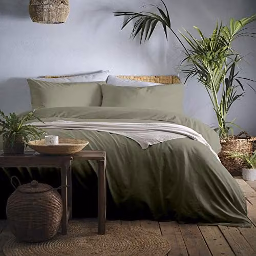 Appletree Cassia 180 Thread Count 100% Cotton Percale Duvet Cover and Pillowcase Set, Beige, 200 x 200 cm – 1