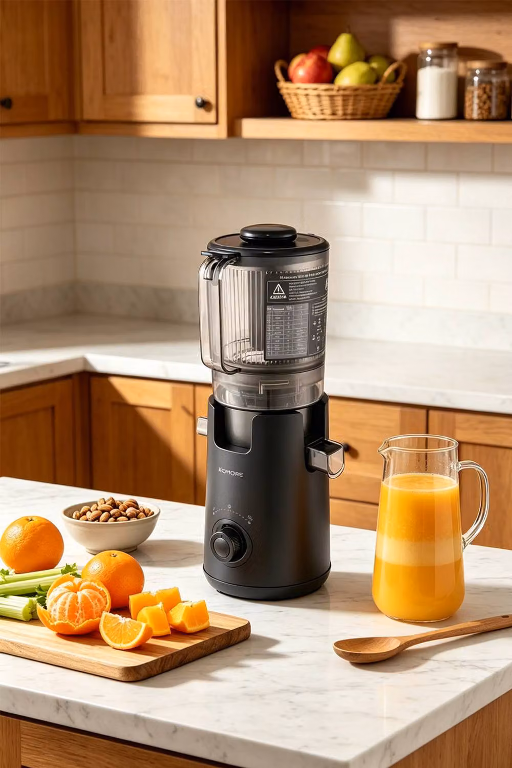 ExtraStar 300W Slow Masticating Cold Press Juicer with Lid, Black – 3