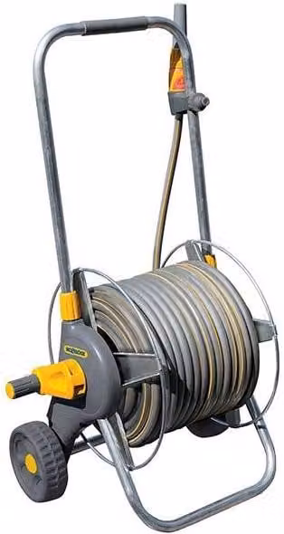 Hozelock Metal Pro Hose Cart in Grey with 60m of 12.5mm Hose