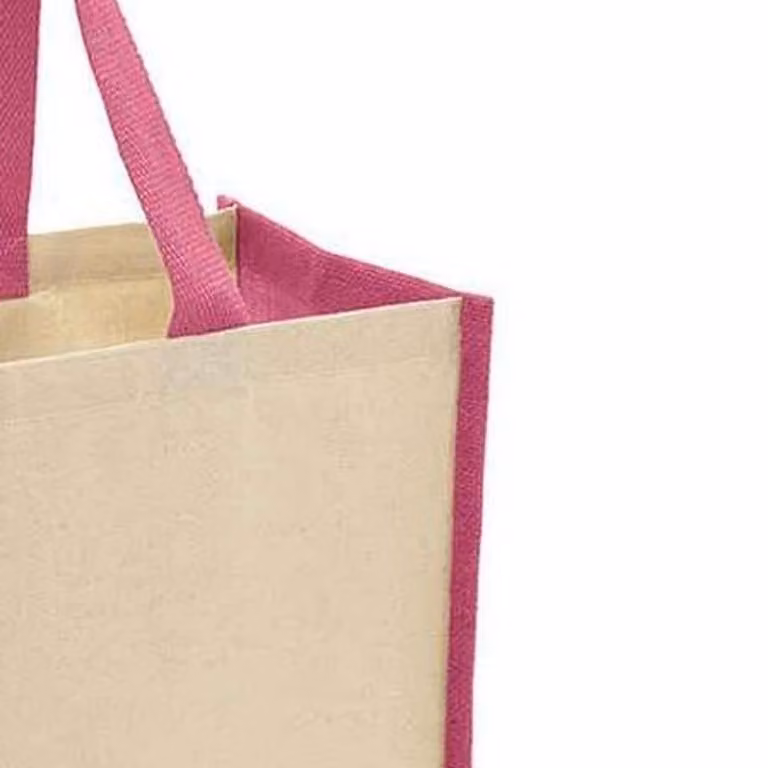 Brand Lab Jute Canvas Shopper in Beige, W/D/H: 30.0 x 20.0 x 18.0 cm
