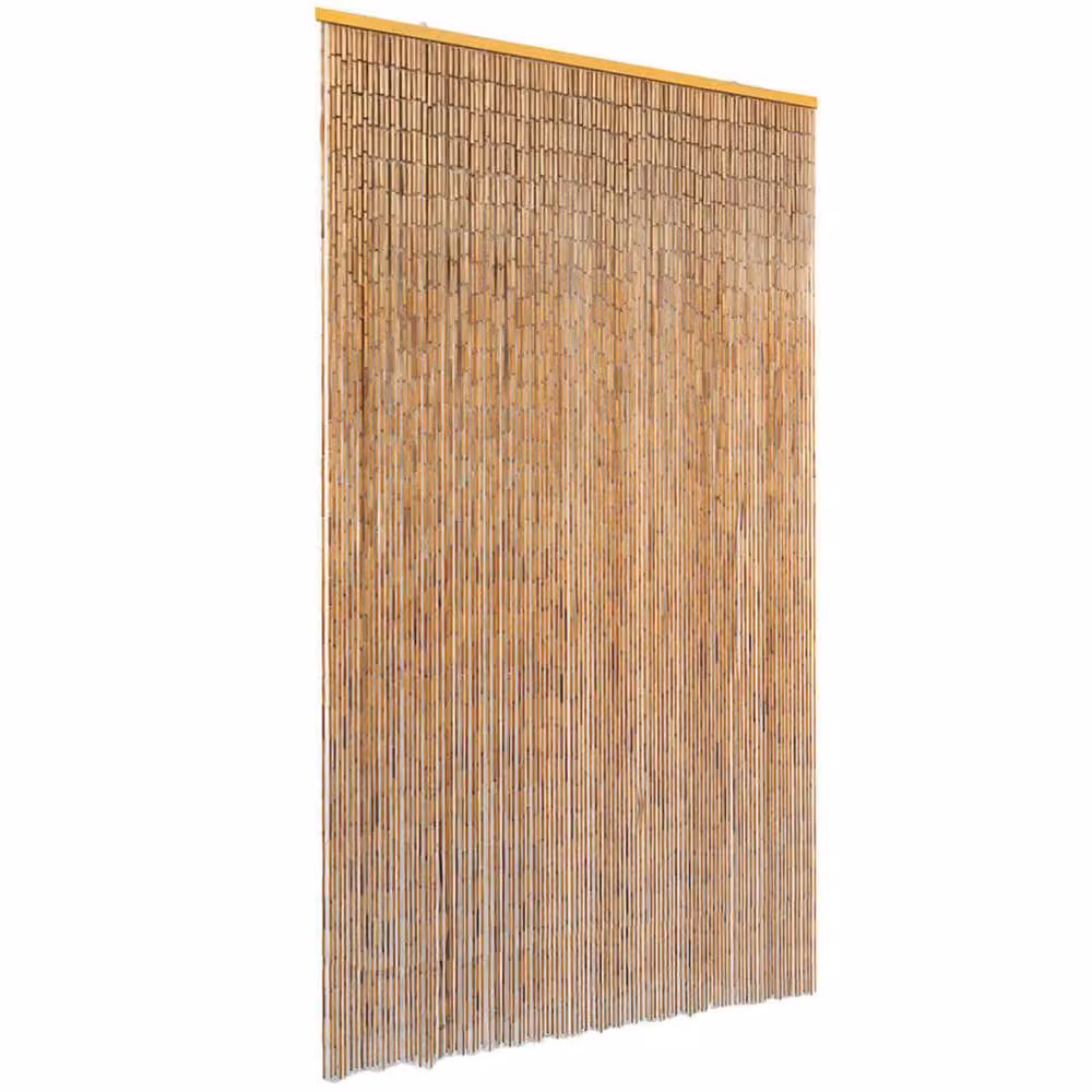 Berkfield Home Bamboo Insect Door Curtain in Brown, W/H: 120 x 220 cm – 2