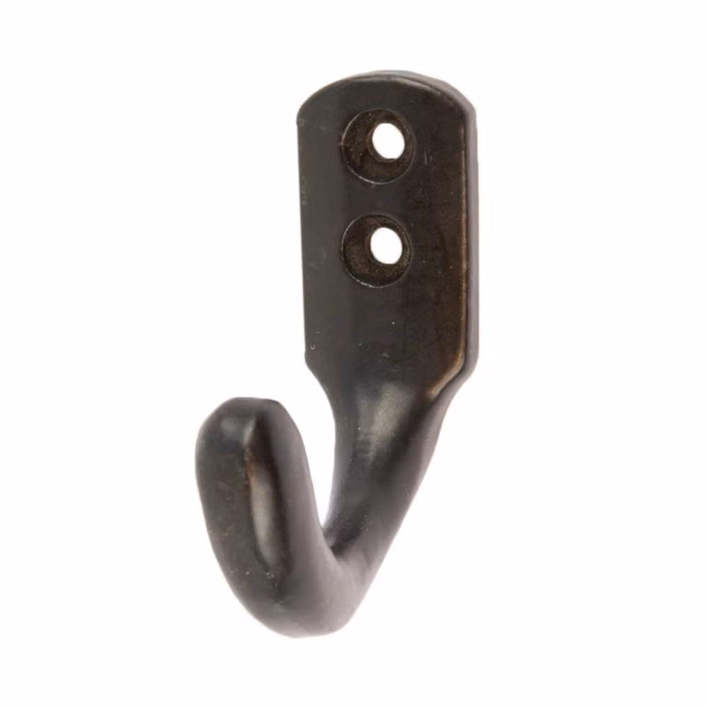 Havendro Pack of 10 Black Cast Iron Single Coat Hooks, W: 2 cm, H: 5.5 cm – 2