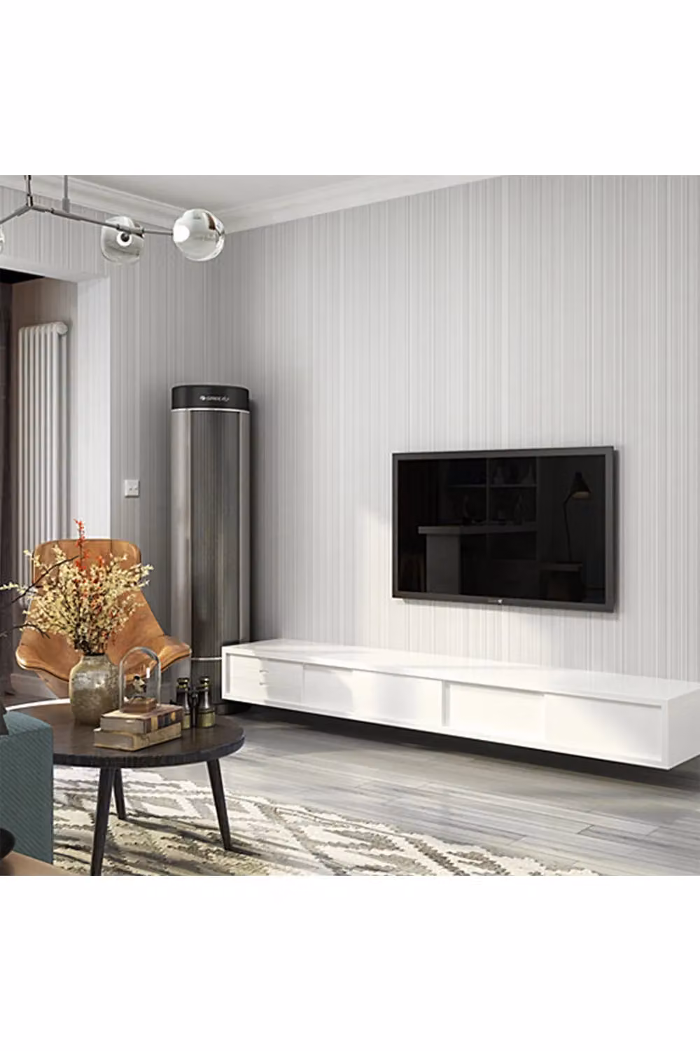 Living and Home Modern Grey Non-Woven Striped Embossed Abstract Wallpaper, W: 53 cm, L: 950 cm – 2