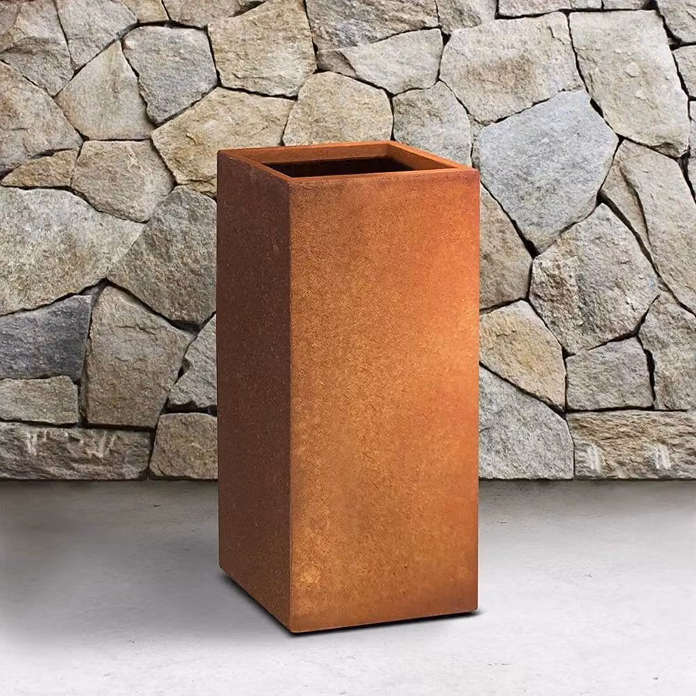 Havendro Brown Corten Steel Metal Garden Planter Tub, Height: 60 cm, Width: 30 cm, Depth: 30 cm – 4