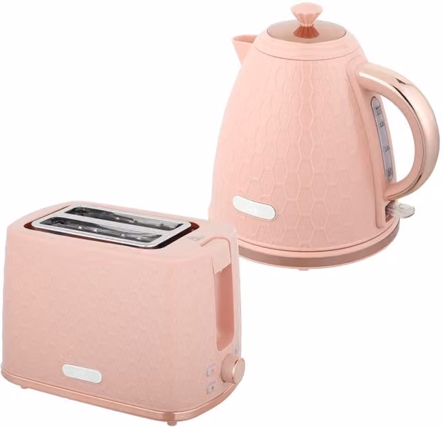 Rolipo Light Pink Fast Boil 1.7L Kettle and 2 Slice Toaster Set – 1