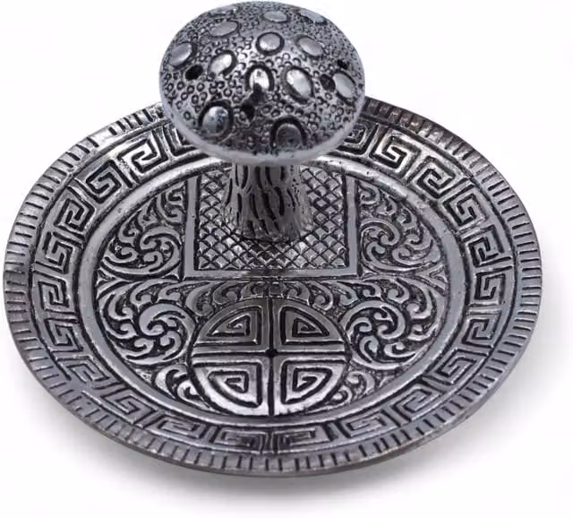 KDMK Silver Mushroom Incense Holder and Metal Ash Tray Decor