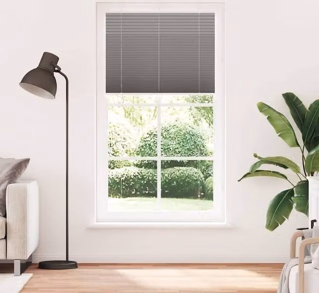 Berkfield Home Single Pleat Fabric Blind in Anthracite Grey, W: 110 cm, H: 200 cm