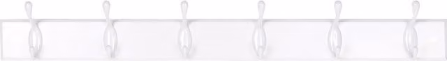 Decorails White Standard Rail with 6 Chrome Hooks